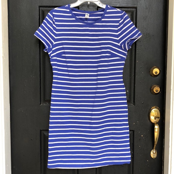 Old Navy Blue and white stripe shift dress size large - Picture 1 of 3